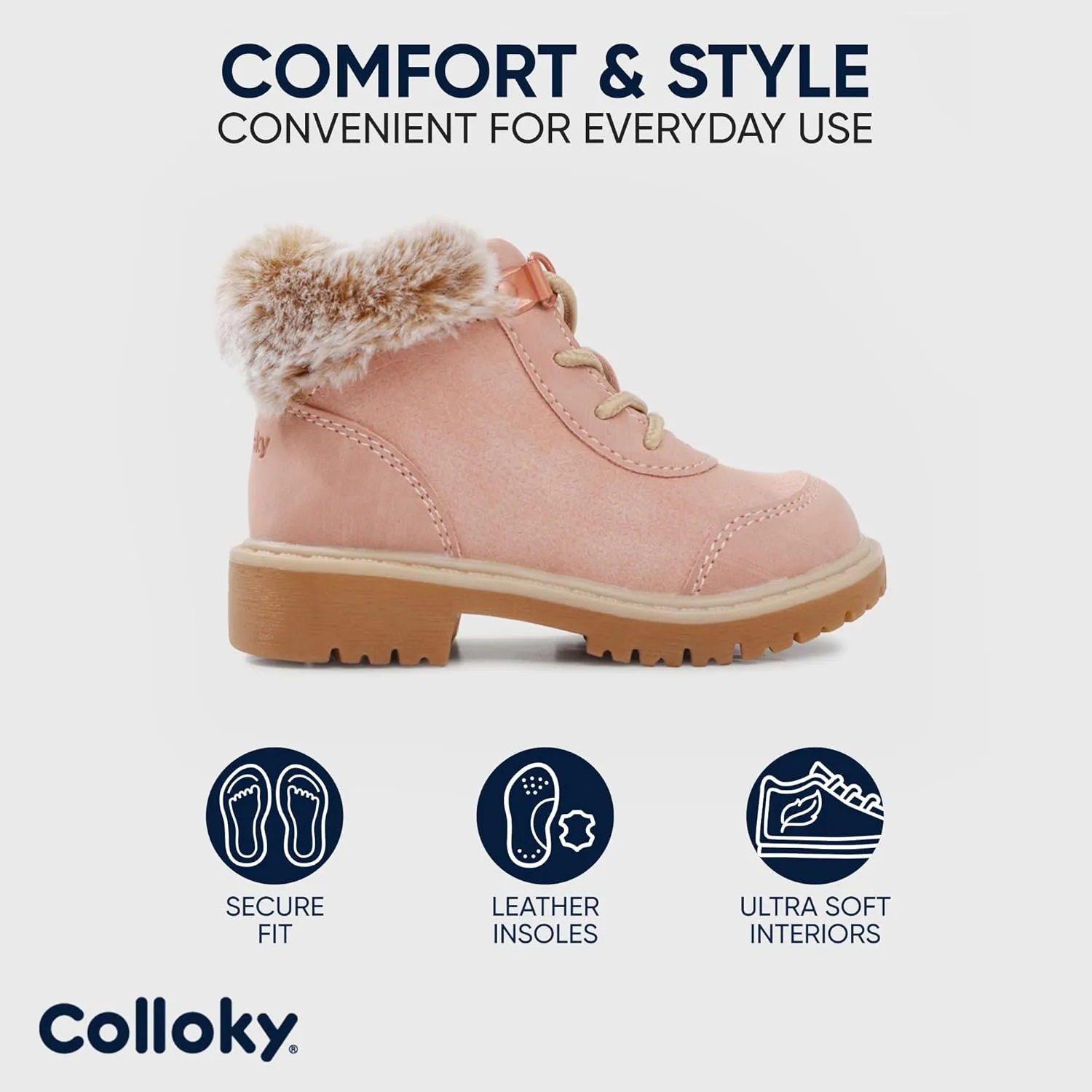 Toddler Boots for Girls - Fashionable, Durable & Lightweight Boots - Leather, Non-Slip Insoles - Stylish Footwear for Kids