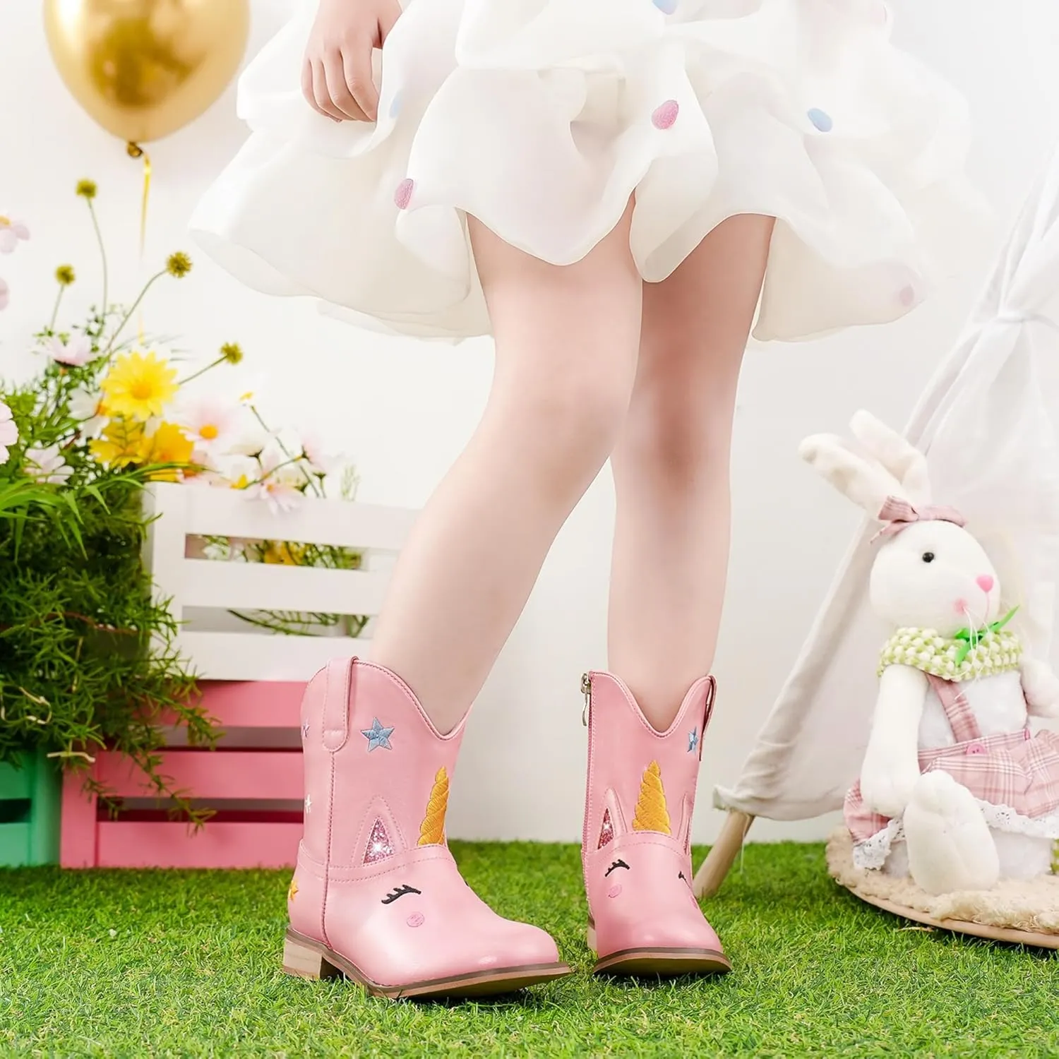 Toddler Girls Cowgirl Boots Cowboy Boots for Boys Little Kids Boot Animal Zipper Ankle Western Riding Shoes Birthday Party Wedding