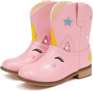 Toddler Girls Cowgirl Boots Cowboy Boots for Boys Little Kids Boot Animal Zipper Ankle Western Riding Shoes Birthday Party Wedding