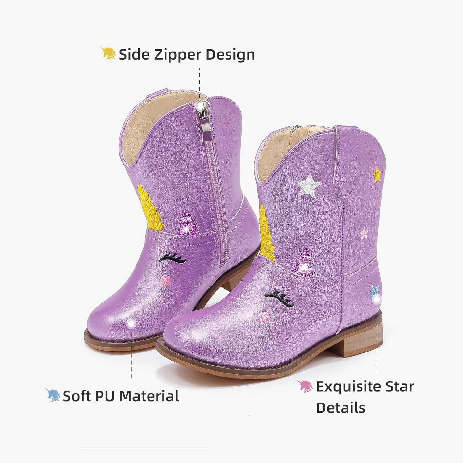 Toddler Girls Cowgirl Boots Cowboy Boots for Boys Little Kids Boot Animal Zipper Ankle Western Riding Shoes Birthday Party Wedding