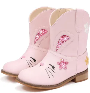 Toddler Girls Cowgirl Boots Cowboy Boots for Boys Little Kids Boot Animal Zipper Ankle Western Riding Shoes Birthday Party Wedding