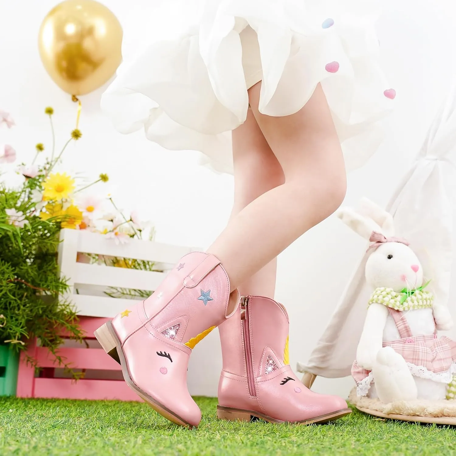 Toddler Girls Cowgirl Boots Cowboy Boots for Boys Little Kids Boot Animal Zipper Ankle Western Riding Shoes Birthday Party Wedding