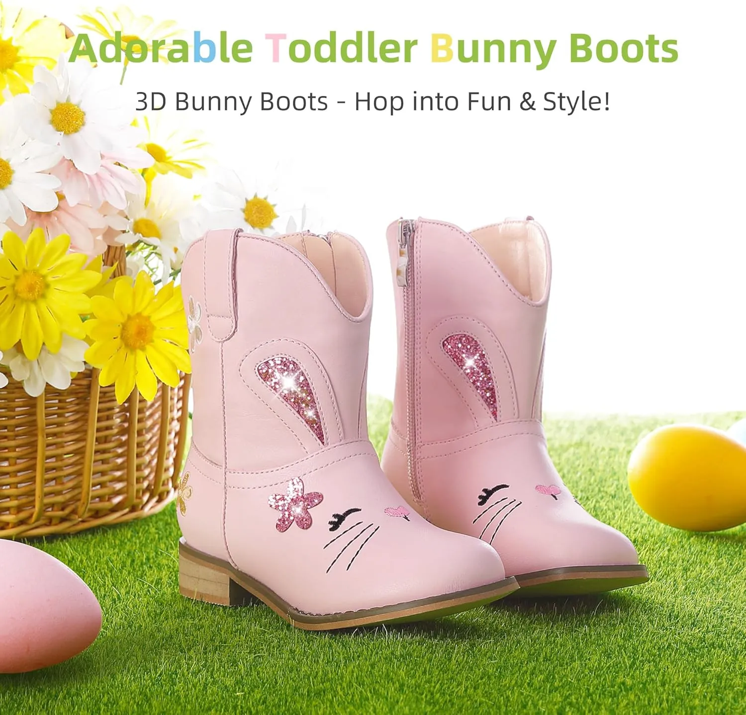 Toddler Girls Cowgirl Boots Cowboy Boots for Boys Little Kids Boot Animal Zipper Ankle Western Riding Shoes Birthday Party Wedding
