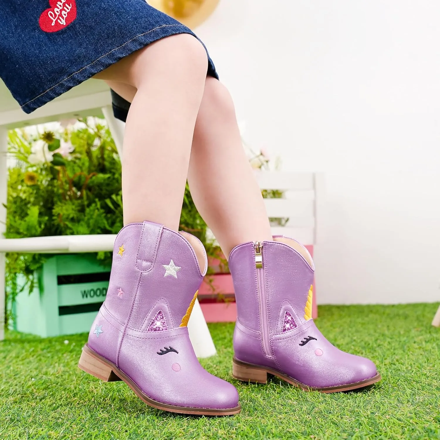Toddler Girls Cowgirl Boots Cowboy Boots for Boys Little Kids Boot Animal Zipper Ankle Western Riding Shoes Birthday Party Wedding