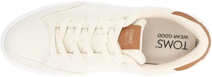 TOMS Mens Trvl Lite Rio Twill Lace Up Sneakers Shoes Casual - White