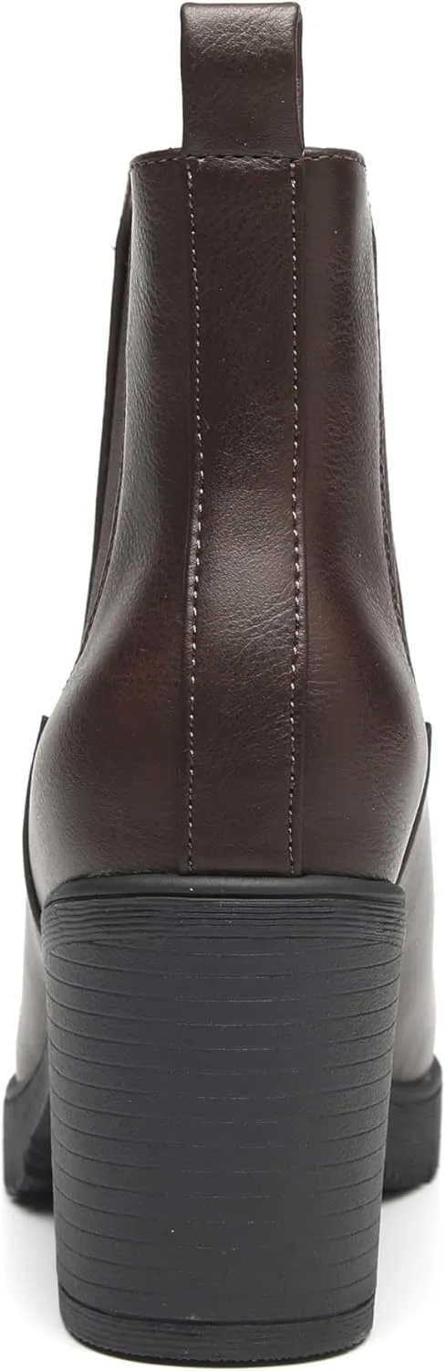 TYNDALL Women's Low Heel Platform Chunky Heel Ankle Boots Booties for Women
