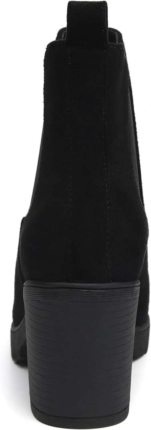 TYNDALL Women's Low Heel Platform Chunky Heel Ankle Boots Booties for Women