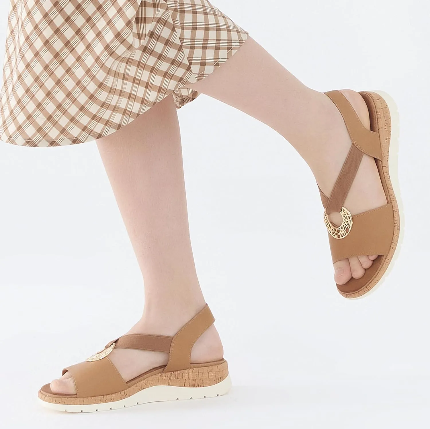 UBFEN Womens Platform Wedge Sandals Casual Open Toe Comfortable Ladies Outdoor Walking Beach Shoes Dress with Arch Support