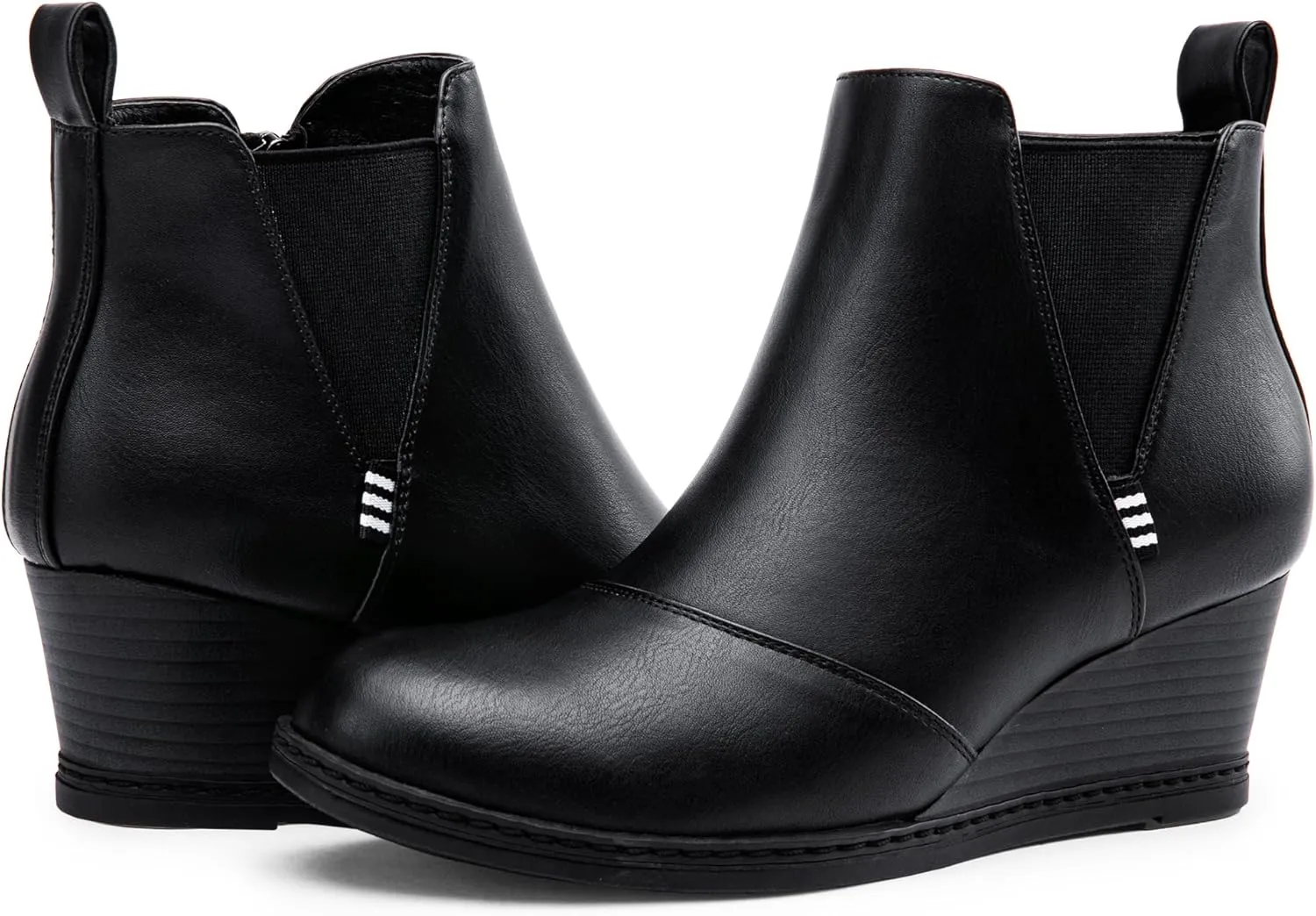 Vepose Women's Chelsea Ankle Boots Wedge Heel Booties Casual Shoes for Women