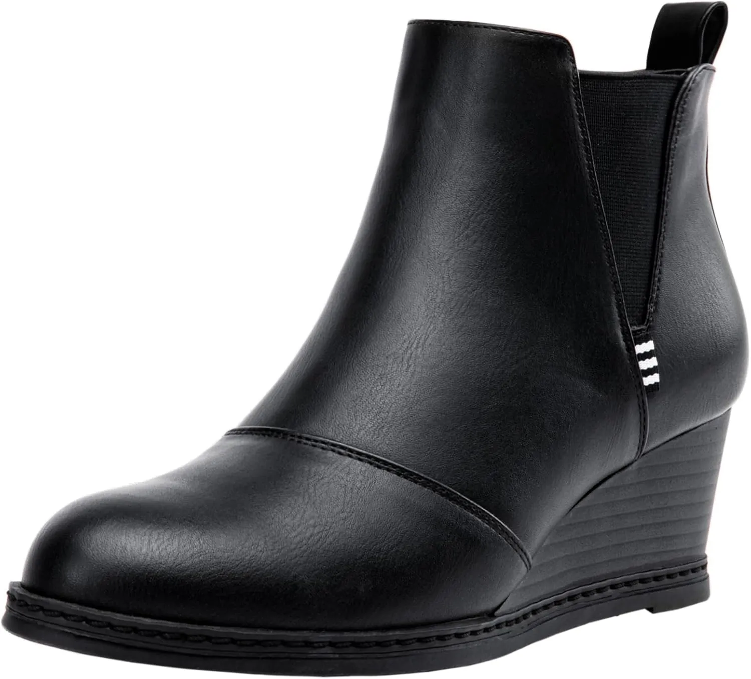 Vepose Women's Chelsea Ankle Boots Wedge Heel Booties Casual Shoes for Women