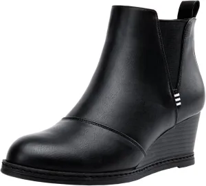 Vepose Women's Chelsea Ankle Boots Wedge Heel Booties Casual Shoes for Women