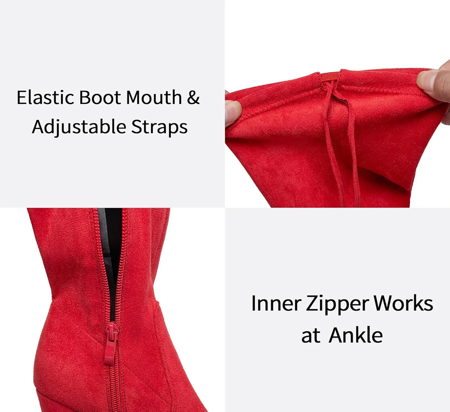 Vepose Women’s Thigh High Over The Knee Boots Suede Fashion Long 3.5 Inch Heel Boots with Zipper