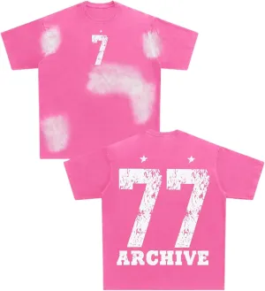 Verdusa Men's Oversized Faded Short Sleeve Jersey Shirts Letter Graphic Crew Neck T Shirts