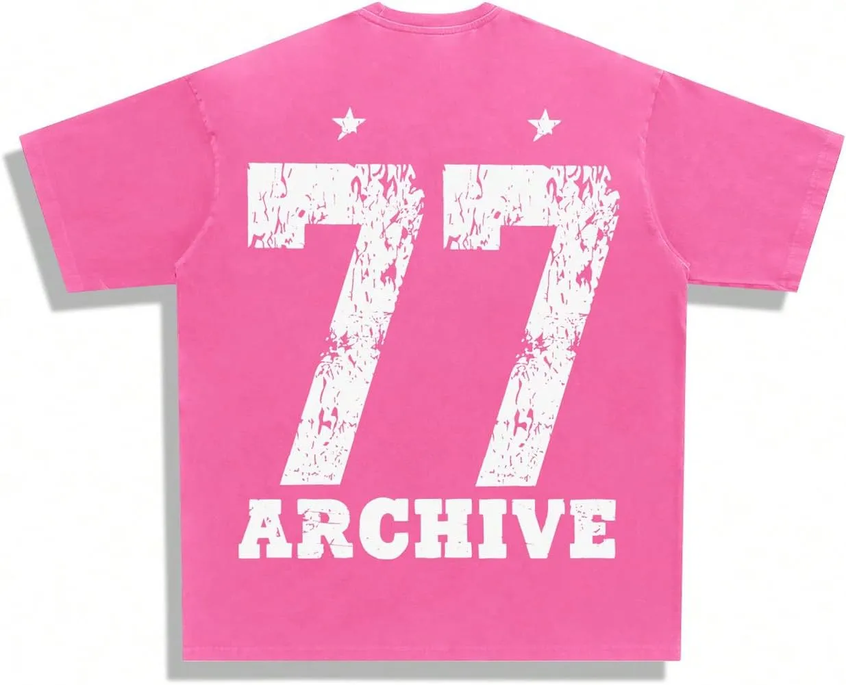 Verdusa Men's Oversized Faded Short Sleeve Jersey Shirts Letter Graphic Crew Neck T Shirts