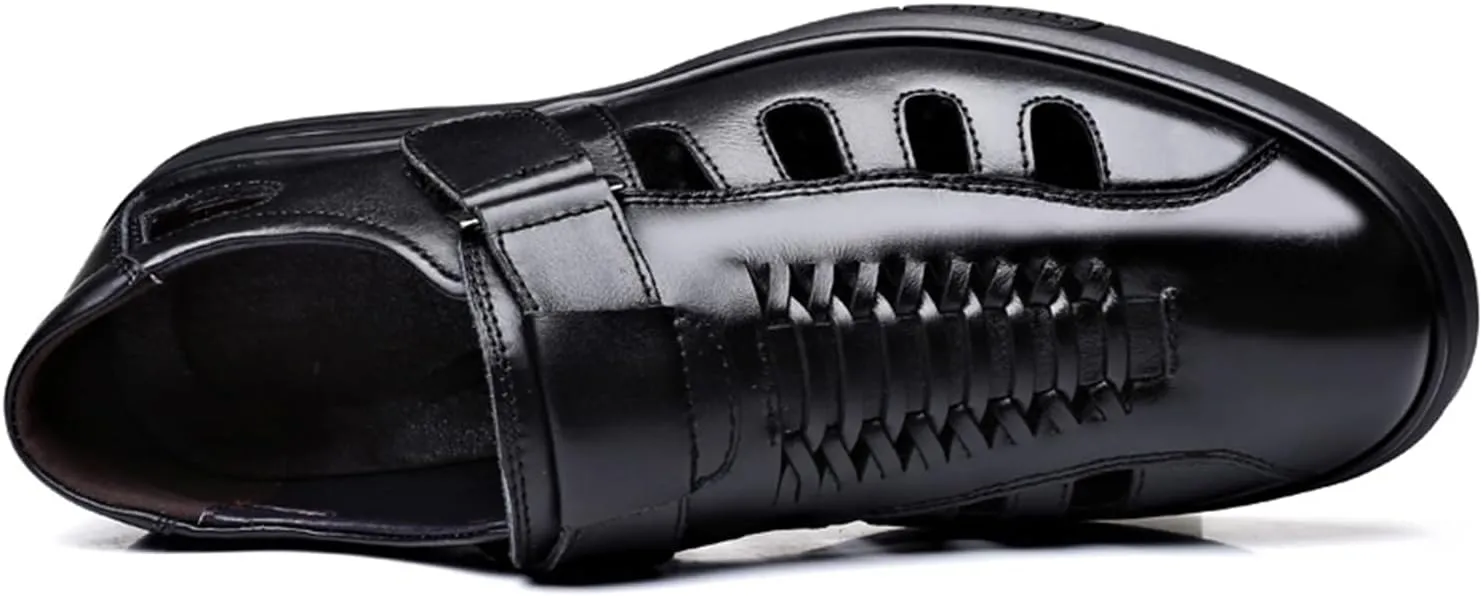 Veslexth Men's Sandals Causal Leather Shoes Outdoor Sport Lightweight Arch Support Walking Anti-Slip Loafers