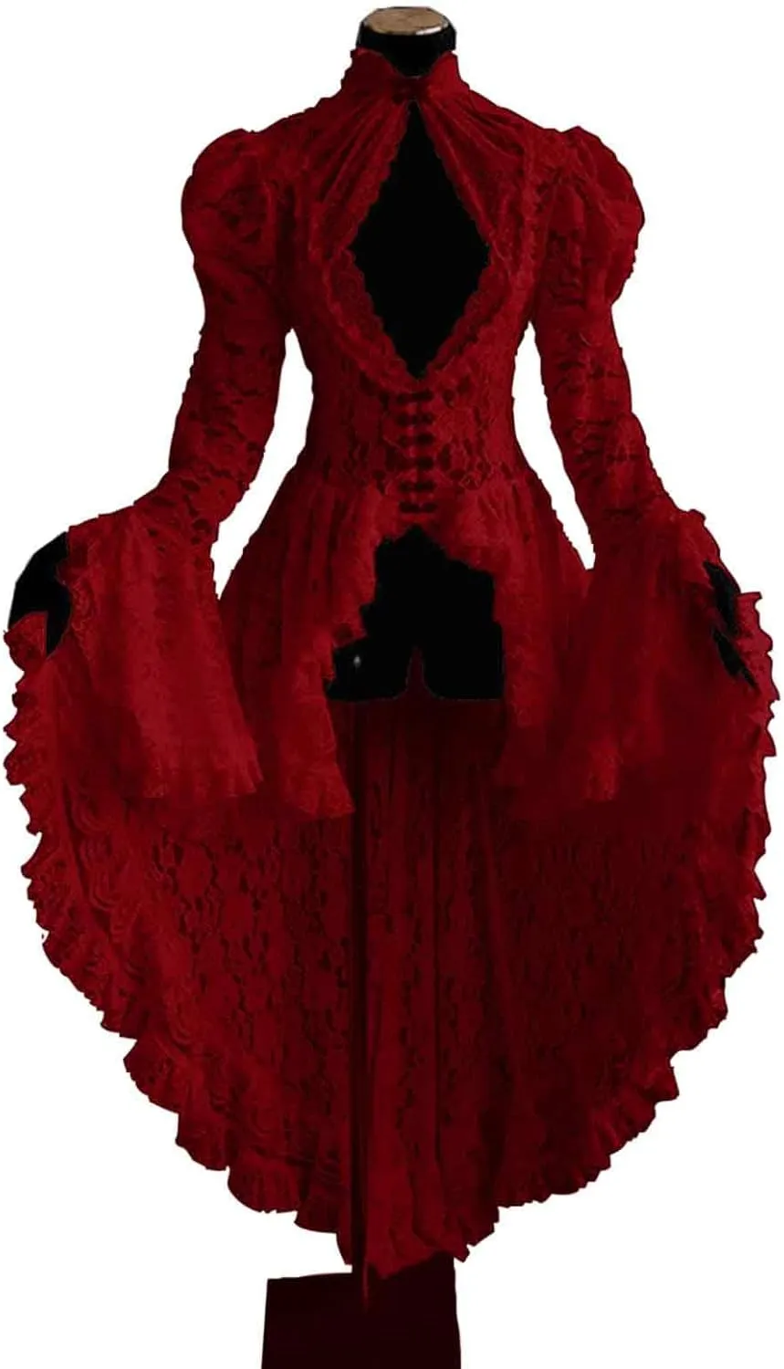 Victorian Dress for Women Retro Medieval Renaissance Corset Dress 18 Century Vampire Fairy Dresses Halloween Costumes
