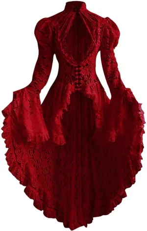Victorian Dress for Women Retro Medieval Renaissance Corset Dress 18 Century Vampire Fairy Dresses Halloween Costumes