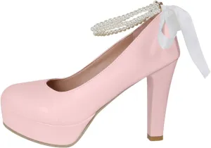 Vintage Chunky Heel Mary Jane High Heels for Women Thick Sole Comfortable Dress Shoes Elegant Party Wear