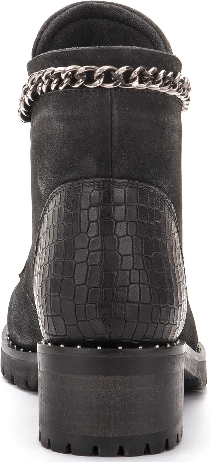 VINTAGE FOUNDRY CO. EST. 2014 Womens Olga Ankle, Square Toe Boots, Textile Lining, Block Heels Rubber Outsole