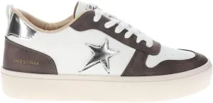 Vintage Havana Womens Aura Metallic Platform Lace Up Sneakers Shoes Casual - White