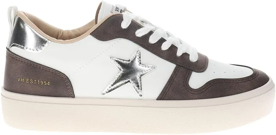 Vintage Havana Womens Aura Metallic Platform Lace Up Sneakers Shoes Casual - White