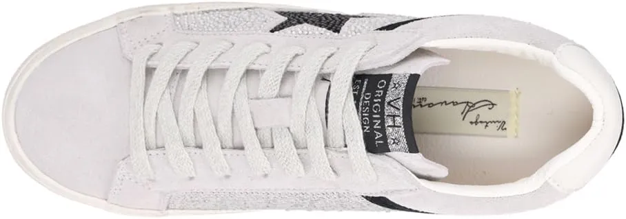 Vintage Havana Womens Bounce Metallic Croc Perforated Lace Up Sneakers Shoes Casual - Black, Grey, Silver