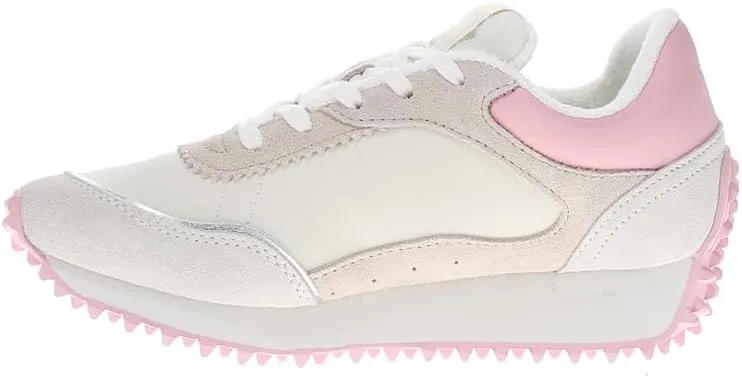 Vintage Havana Womens Cosmic Lace Up Sneakers Shoes Casual - Off White, Pink