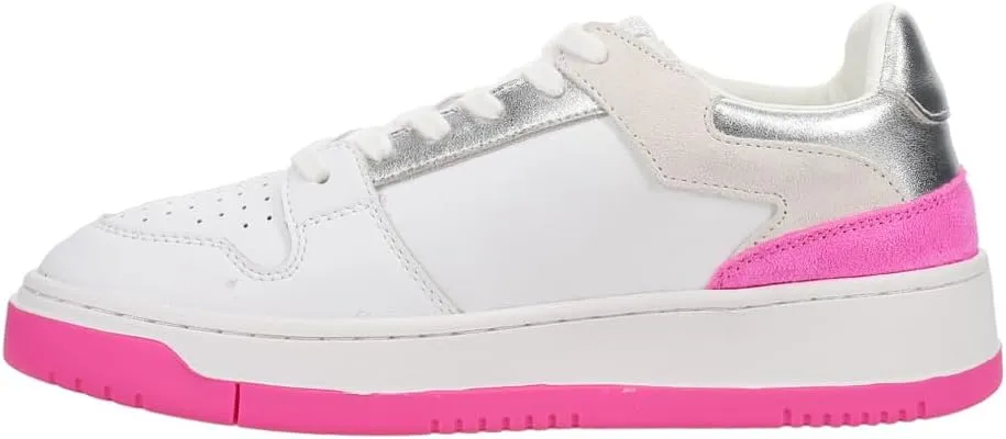 Vintage Havana Womens Finesse Metallic Perforated Lace Up Sneakers Shoes Casual - White