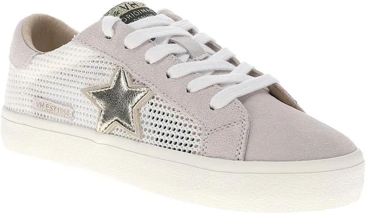 Vintage Havana Womens Free Metallic Lace Up Sneakers Shoes Casual - Gold, Grey