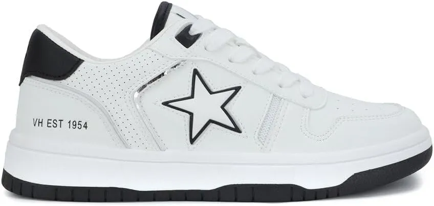 Vintage Havana Womens Fresh Metallic Lace Up Sneakers Shoes Casual - White