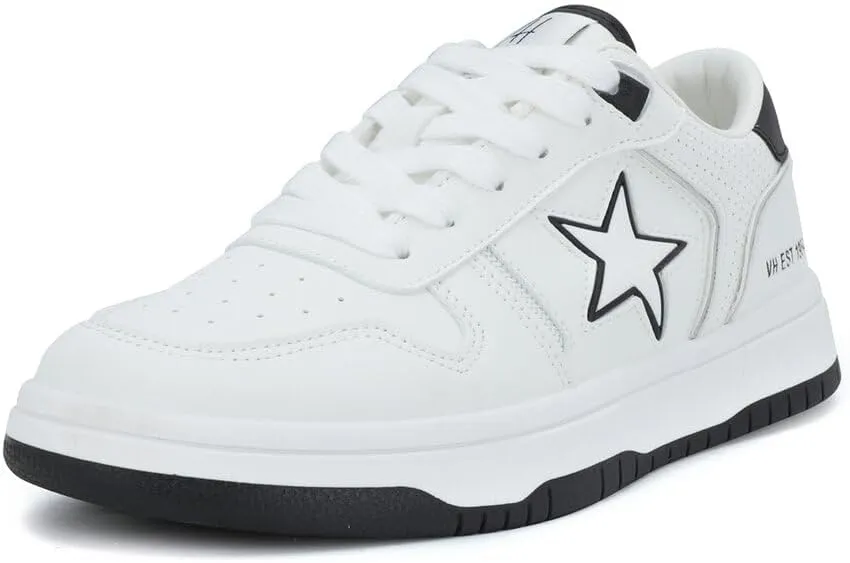 Vintage Havana Womens Fresh Metallic Lace Up Sneakers Shoes Casual - White