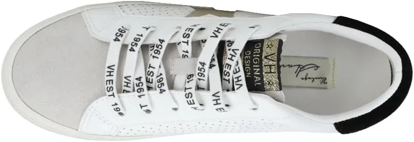 Vintage Havana Womens Gadol Perforated Metallic Slip On Sneakers Shoes Casual - Silver, White