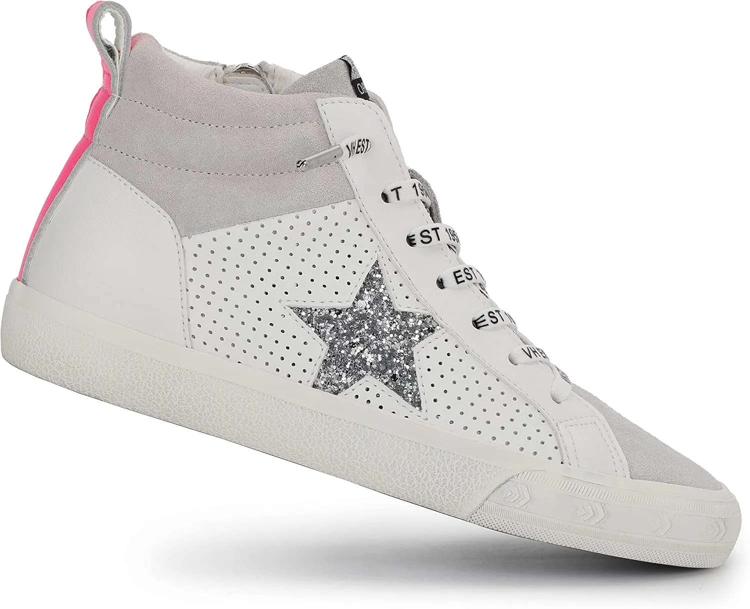 Vintage Havana Womens Lester Perforated High Slip On Sneakers Shoes Casual - Grey