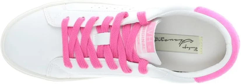 Vintage Havana Womens Original Perforated Lace Up Sneakers Shoes Casual - Pink, White
