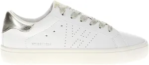 Vintage Havana Womens Vintage Perforated Lace Up Sneakers Shoes Casual - Gold, White
