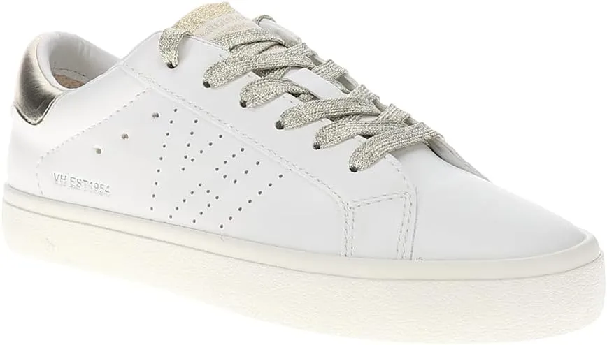 Vintage Havana Womens Vintage Perforated Lace Up Sneakers Shoes Casual - Gold, White