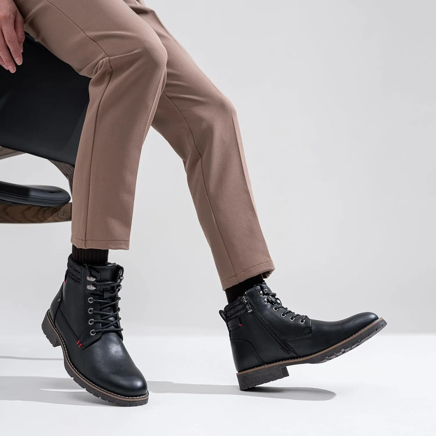 Vostey Men's Boots Boots for Men Casual Boots Motorcycle Combat Ankle Dress Boots Mens