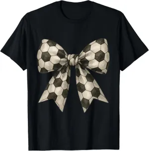 Watercolor Soccer Ball Bow Shirt Vintage Sport Football T-Shirt