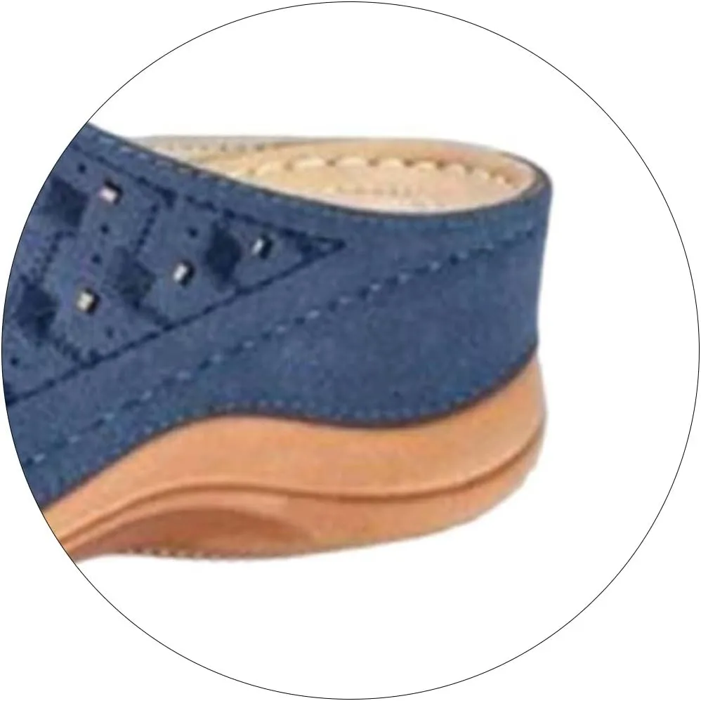 Wedge Sandals for Women Breathable Low Heel Sandal Hollow Out Walking Slippers Casual Comfortable Arch Support Sandals Summer Slip on Shoes Beach Vacation Shoe