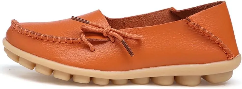 WERWAES Casual Womens Loafers Comfortable Leather Penny Flats Slip on Loafers Breathable Lightweight Driving Classic Moccasins Loafer Shoes for Womens