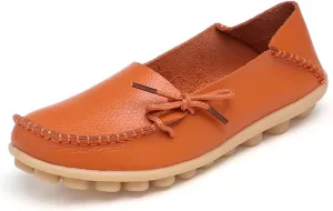 WERWAES Casual Womens Loafers Comfortable Leather Penny Flats Slip on Loafers Breathable Lightweight Driving Classic Moccasins Loafer Shoes for Womens