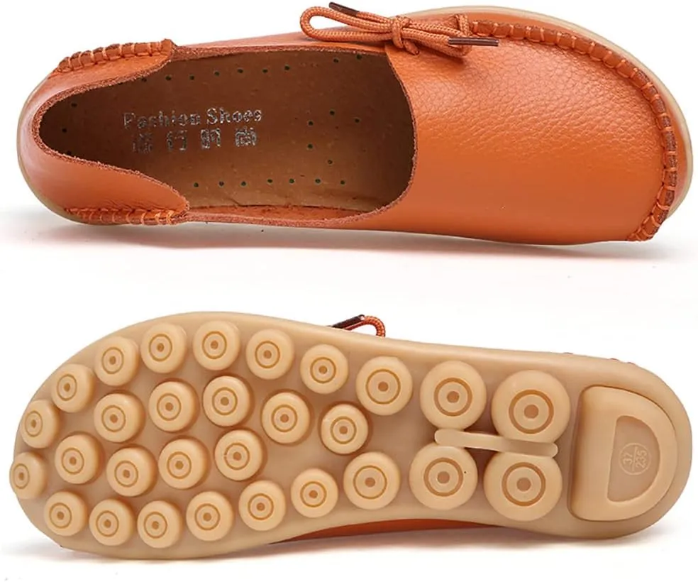 WERWAES Casual Womens Loafers Comfortable Leather Penny Flats Slip on Loafers Breathable Lightweight Driving Classic Moccasins Loafer Shoes for Womens