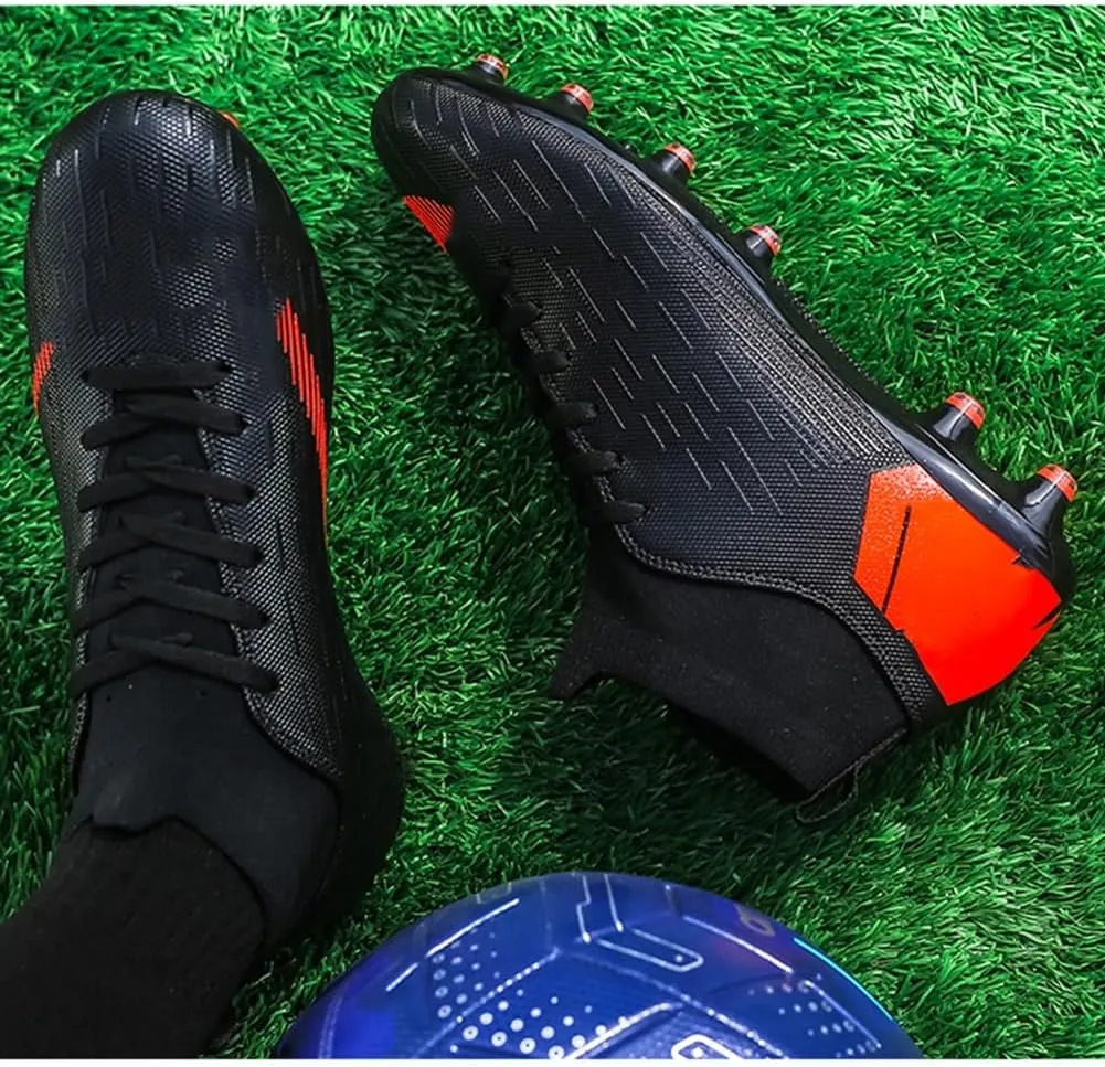 WILTENA Unisex Fashion Womens High Top Lightweight Soccer Cleats Mens Classic Football Boots Shoes