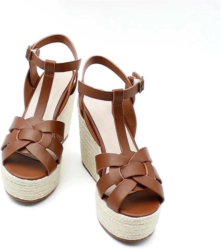 Women Elegant Gladiator Sandals Wedge High Heels Ankle Strap Open Toe Platform Party Shoes