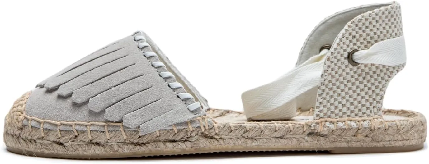 Women Espadrille Lace Up Flats Comfortable Summer Breathable Espadrille Sandals Adjustable Shoelace Dating Work Travel