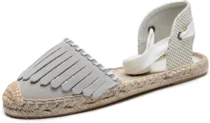 Women Espadrille Lace Up Flats Comfortable Summer Breathable Espadrille Sandals Adjustable Shoelace Dating Work Travel