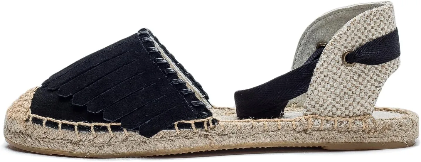 Women Espadrille Lace Up Flats Comfortable Summer Breathable Espadrille Sandals Adjustable Shoelace Dating Work Travel