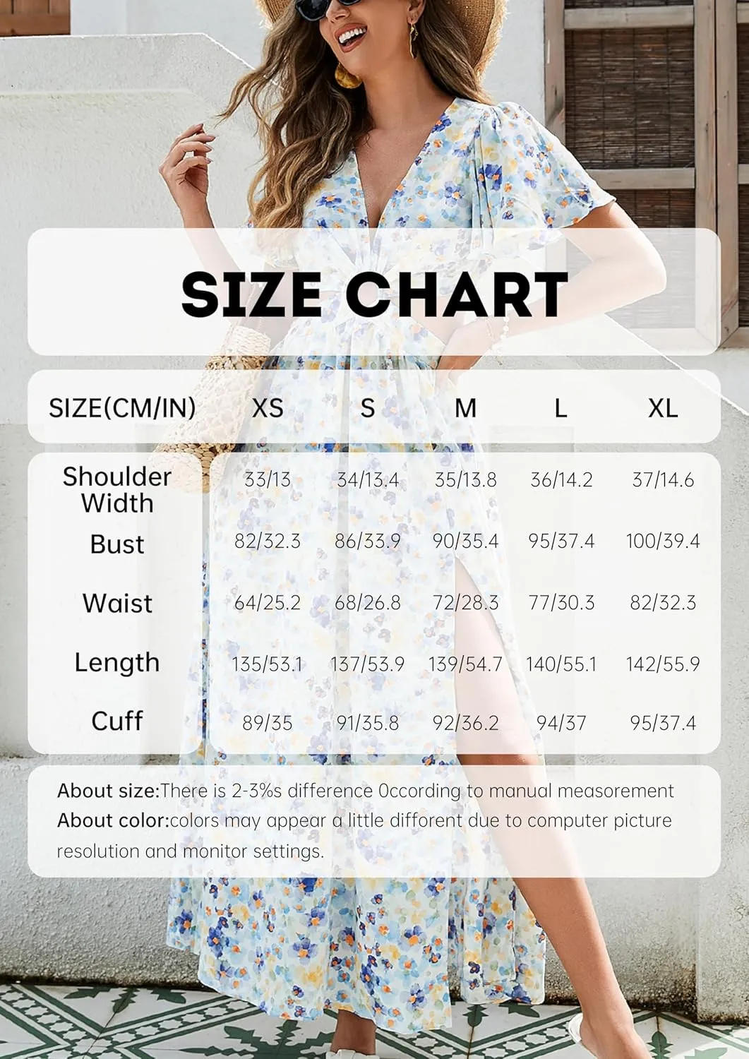 Women Floral Print Cut-Out Maxi Dress Elegant Polyester Summer Dress for Women Travel Vacation