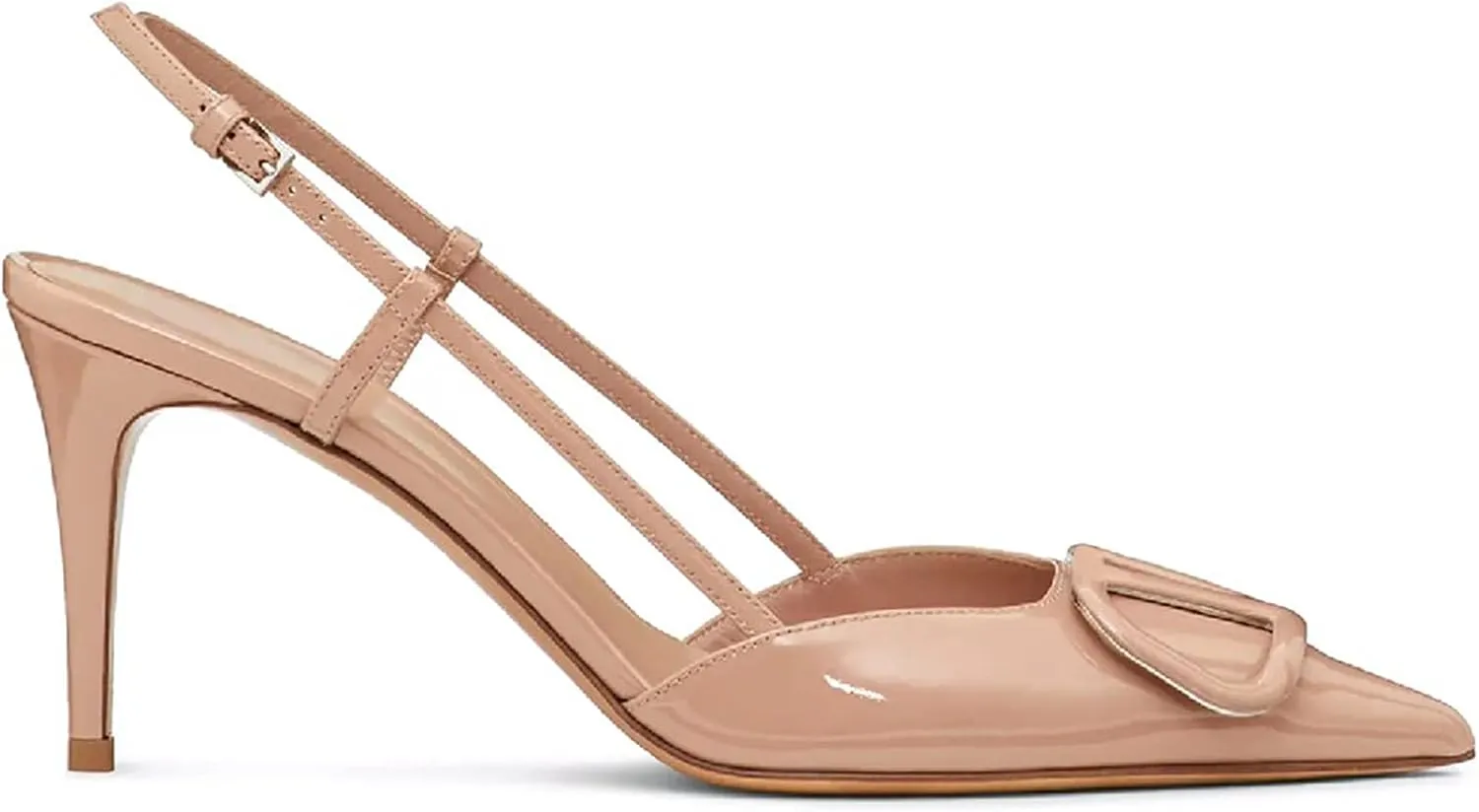 Women Heeled Slingback Sandals Closed Pointed Toe Stiletto High Heels Slip-On Backless Evening Prom Party Dress Shoes