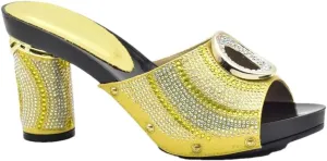 Women Luxury Rhinestone High Heel Pumps Slip-On Round Toe Elegant Party Wedding Shoes
